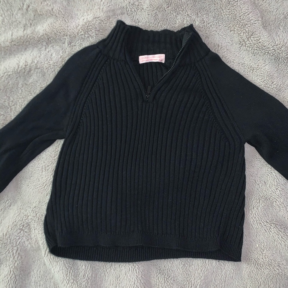 black cropped urban outfitters quarter zip